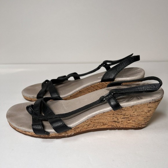 Patagonia Solimar Wedge Slide Sandal Women’s Size 7.5 M Cork Heel Black - Picture 10 of 16